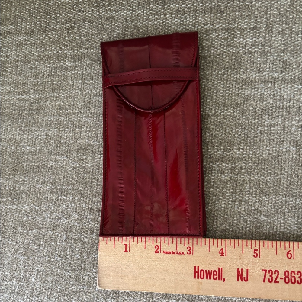 ✨EEL SKIN EYEGLASS CASE Color Red Vintage - Picture 7 of 8